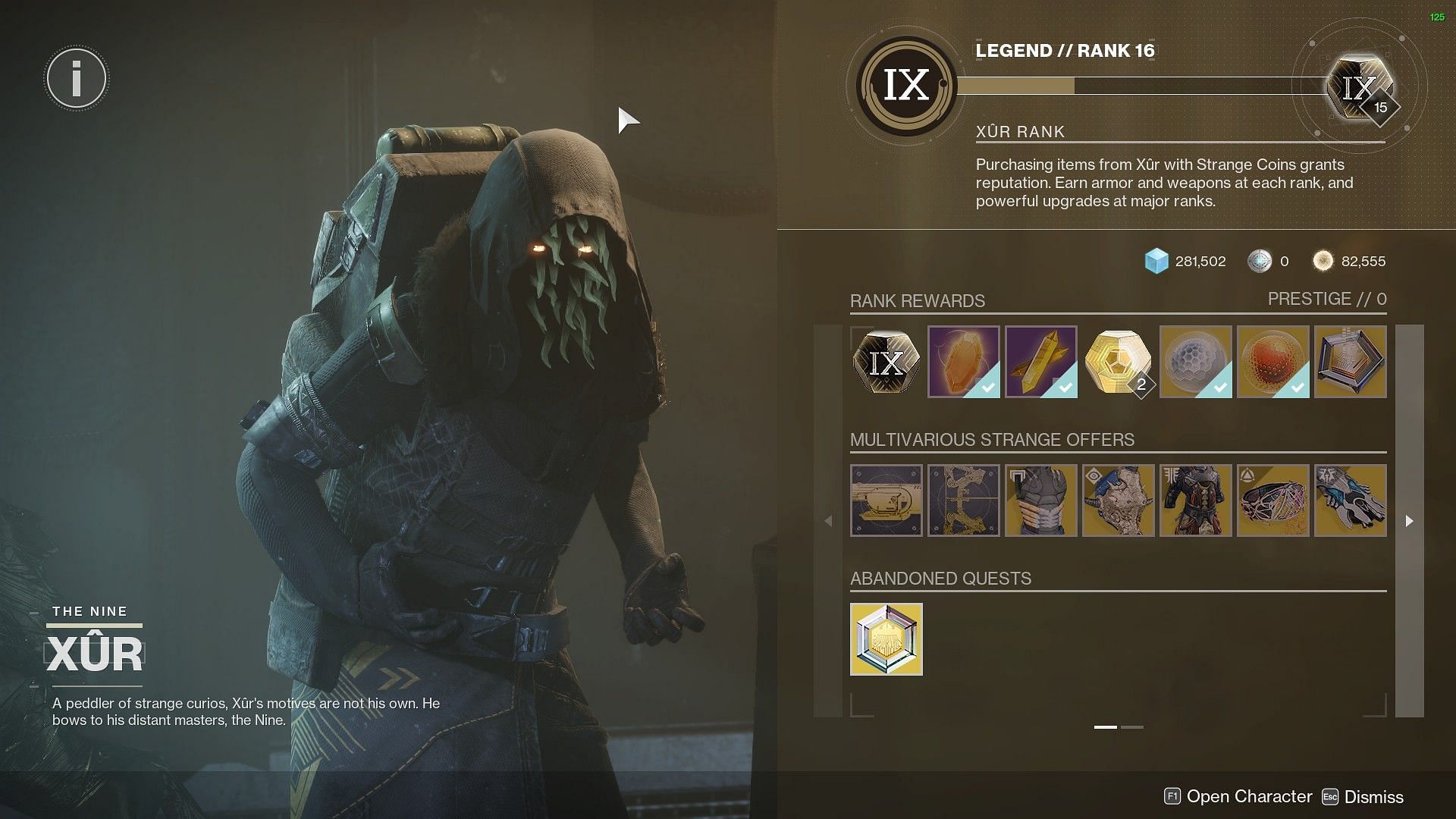 Xur, Exotic vendor in Destiny 2 (Image via Bungie)